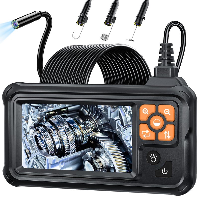 Skybasic Industrial Endoscope Borescope Camera with Light, 4.3'' HD Digital Handheld Waterproof Sewer Tools Snake Inspection Camera with 8 LED Lights 32.8FT Semi-Rigid Cable, Cool Gift Gadgets for Men - Image 1